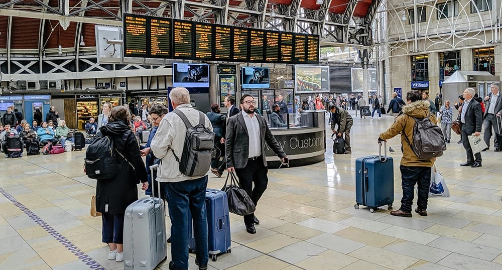Inside an airport in United Kingdom