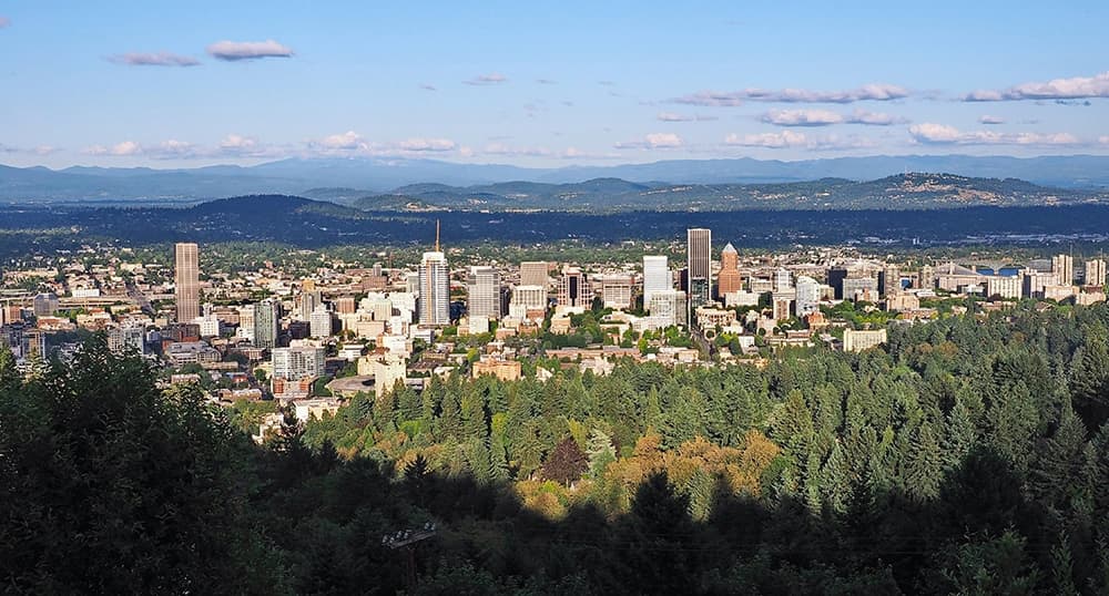 Aerial view of Portland