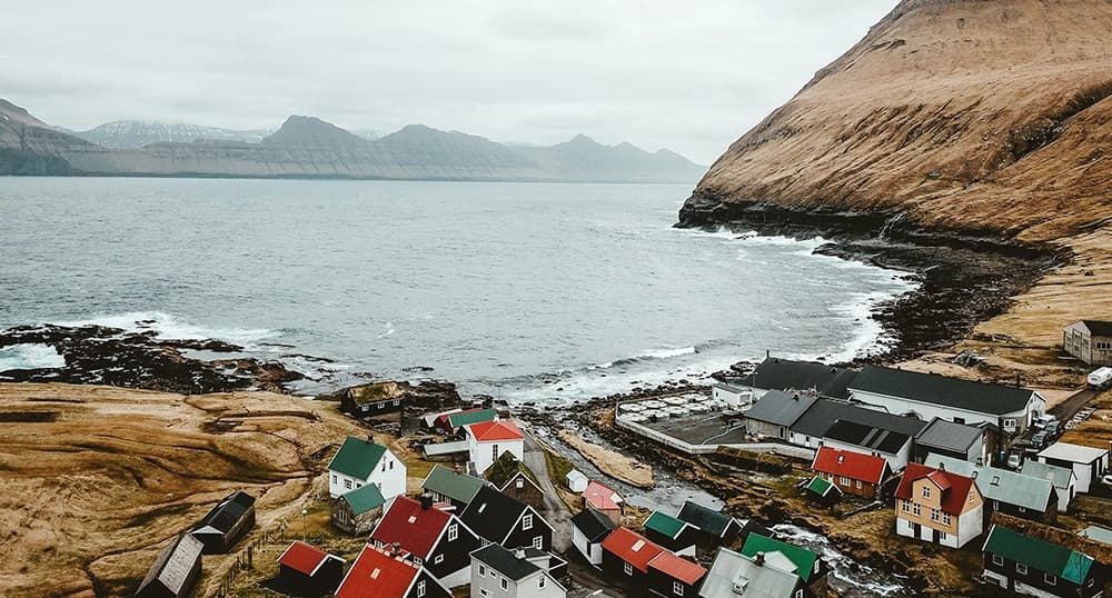 View of the shore on Faroe Islands.