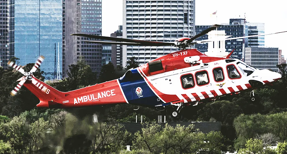 Air lift ambulance.
