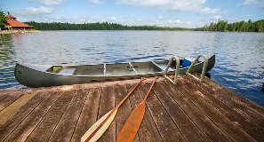 Canoe on Lake Placid.