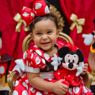 Little girl happy at Disneyland.