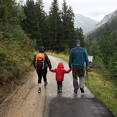 Family walking trip in Colorado.