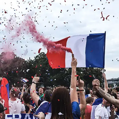 Bastille day celebration in France.