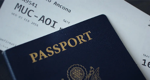 Passport and airline ticket.