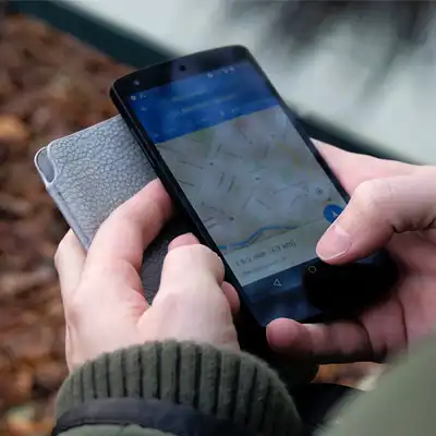 Person using a map app on their phone