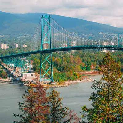 Bridge in Vancouver, Canada on a fall afternoon.