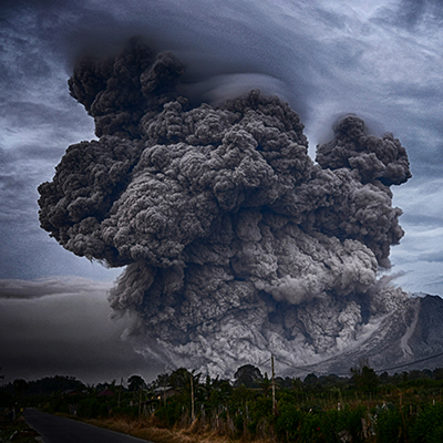 Volcano ash cloud