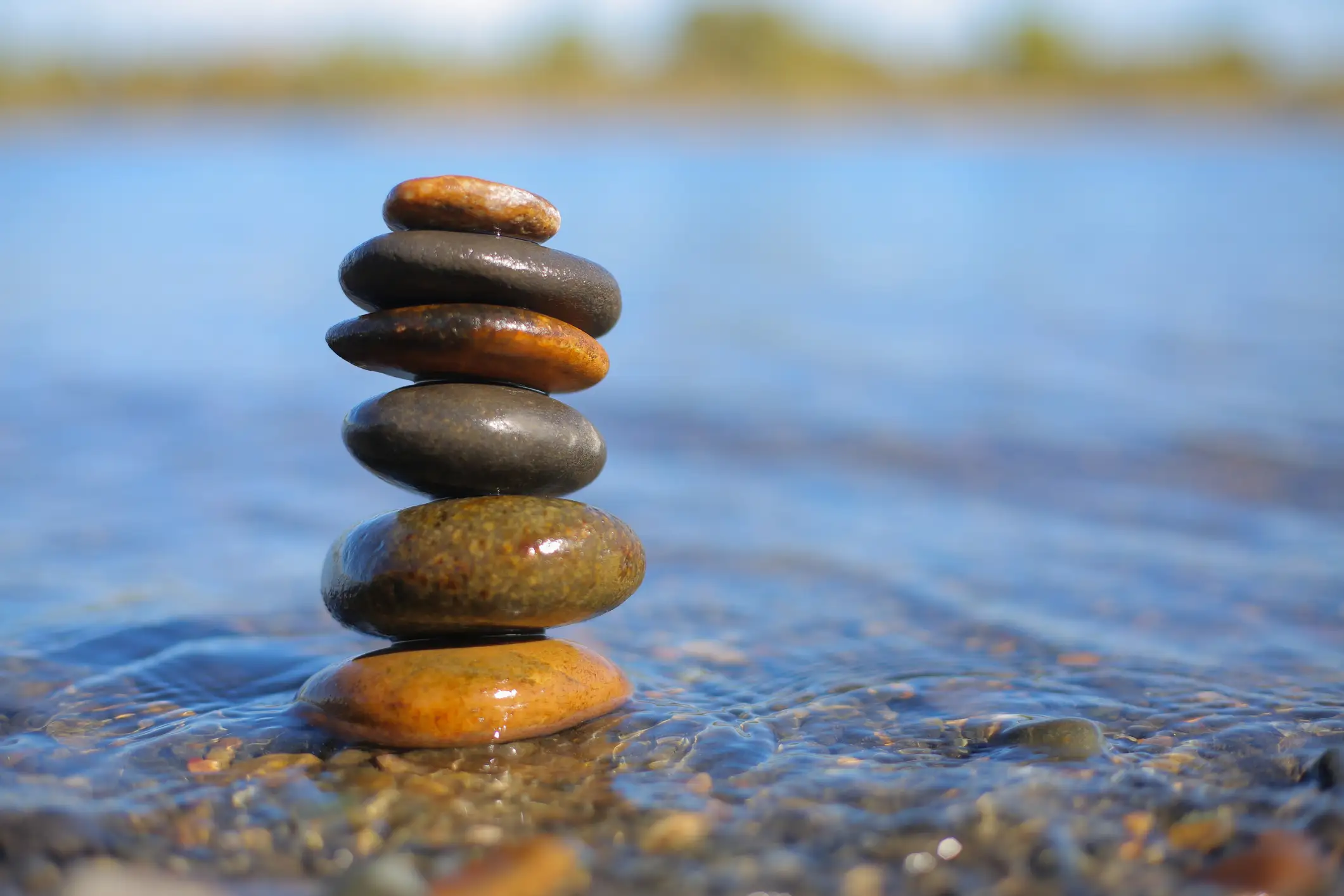 Massage stones in water