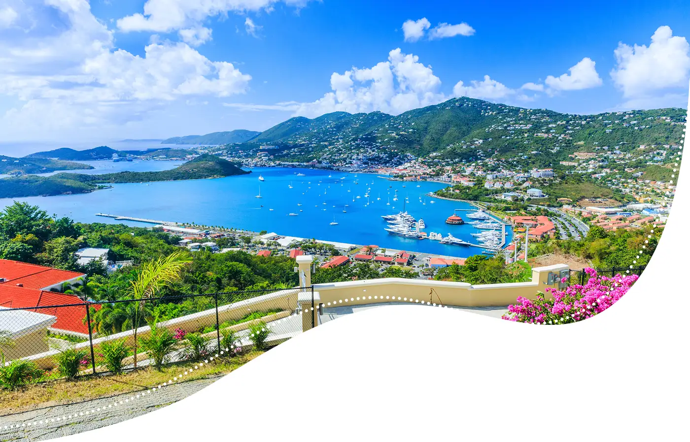 Panoramic view of St. Thomas in the Caribbean.
